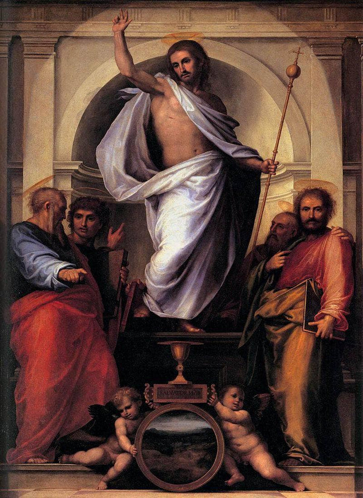Christ with the Four Evangelists by Fra Bartolomeo — hand-painted cultural oil painting reproduction on canvas