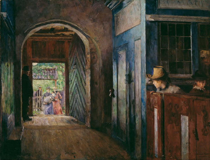 Christening in Tanum Church by Harriet Backer — hand-painted architectural oil painting reproduction on canvas