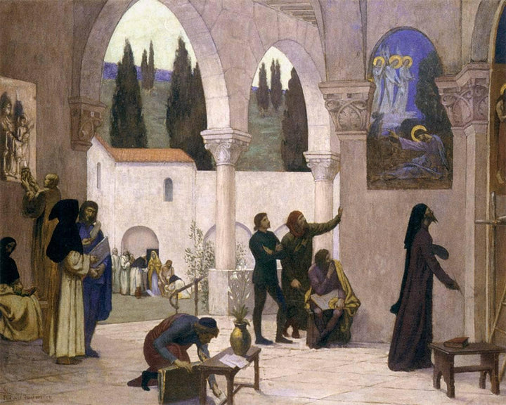 Christian Inspiration by Pierre Puvis de Chavannes — hand-painted architectural oil painting reproduction on canvas