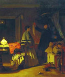 Christmas Eve by Alexei Korzukhin — male oil painting wall art, Realism