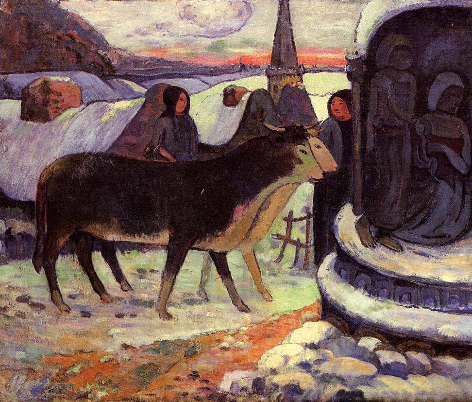 Christmas night by Paul Gauguin — hand-painted animal oil painting reproduction on canvas