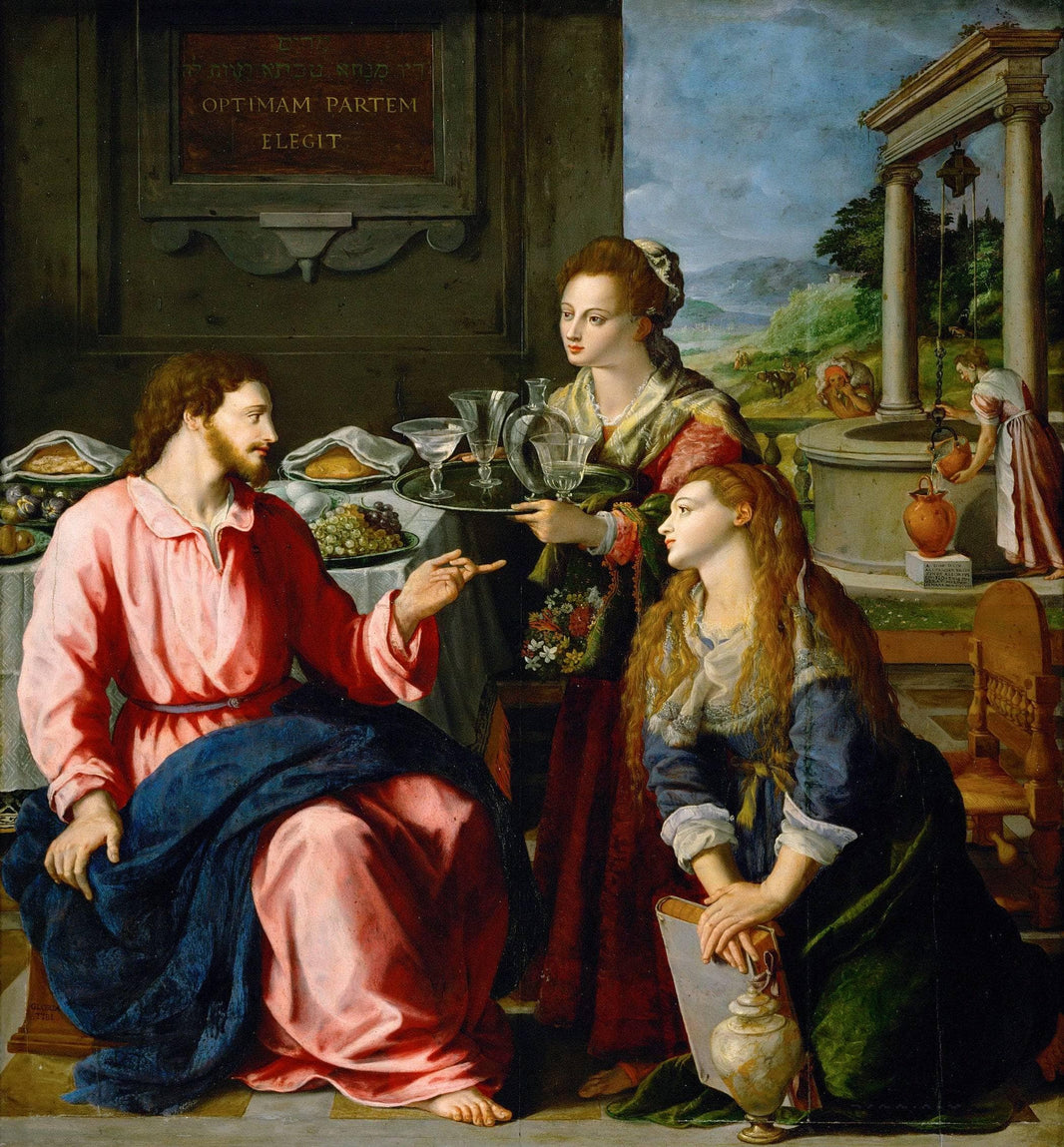 Christus Bei Martha Und Maria by Alessandro Allori — hand-painted cultural oil painting reproduction on canvas