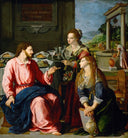 Christus Bei Martha Und Maria by Alessandro Allori — group oil painting wall art, Mannerism Late Renaissance