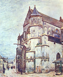 Church at Moret after the Rain by Alfred Sisley — hand-painted architectural oil painting reproduction on canvas