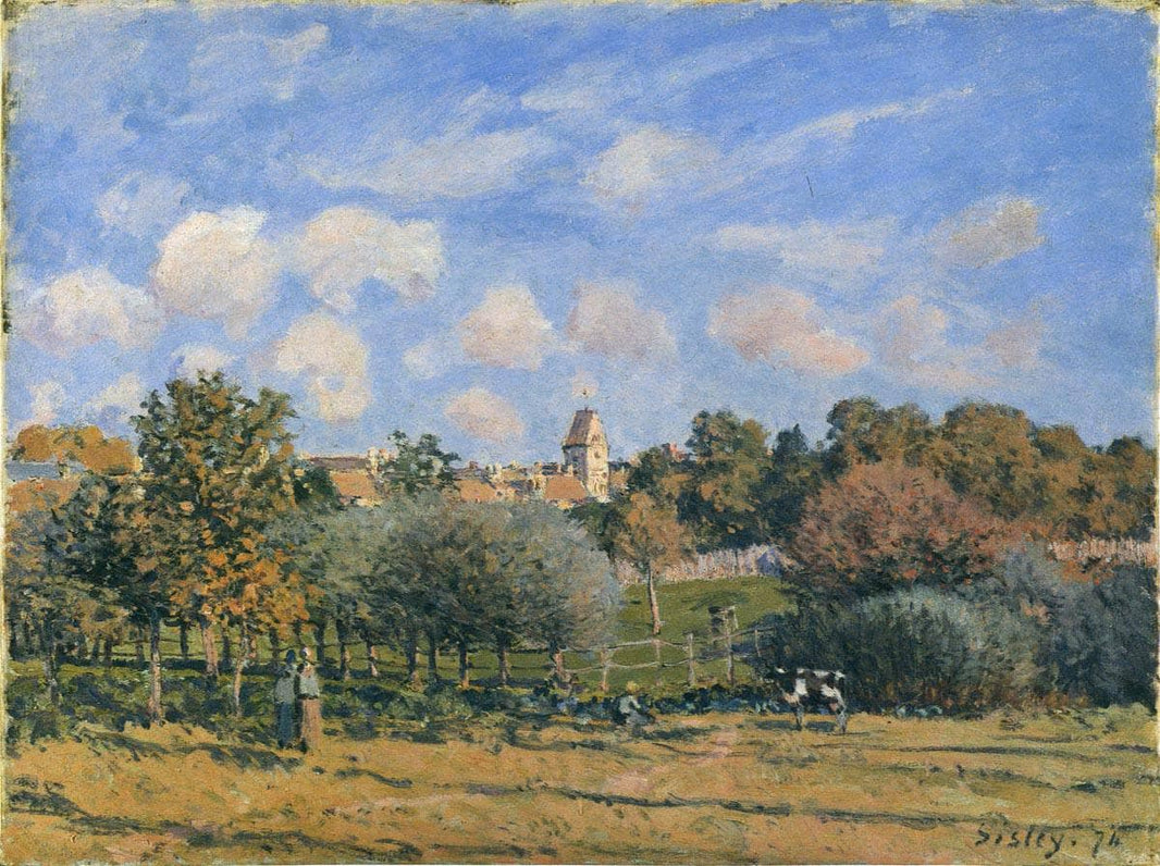 Church at Noisy Le Roi in Autumn by Alfred Sisley — hand-painted botanical oil painting reproduction on canvas