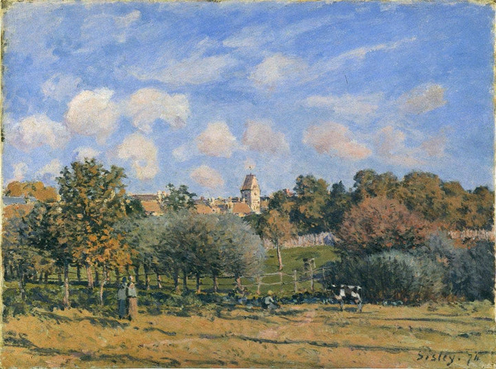 Church at Noisy Le Roi in Autumn by Alfred Sisley — hand-painted botanical oil painting reproduction on canvas