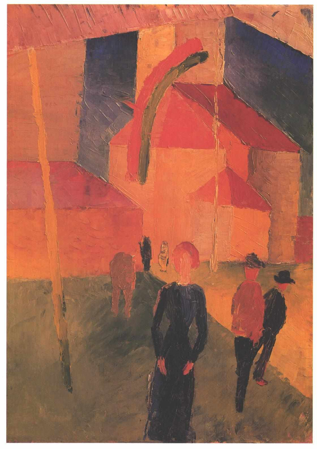 Church Decorated with Flags by August Macke — hand-painted abstract oil painting reproduction on canvas