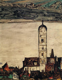 Church in Stein on the Danube by Egon Schiele — urban oil painting wall art, Expressionism