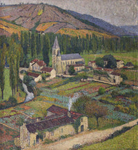 Church in the Village in Labastide du Vert by Henri Martin — hand-painted architectural oil painting reproduction on canvas
