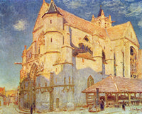 Church of Moret by Alfred Sisley — hand-painted architectural oil painting reproduction on canvas