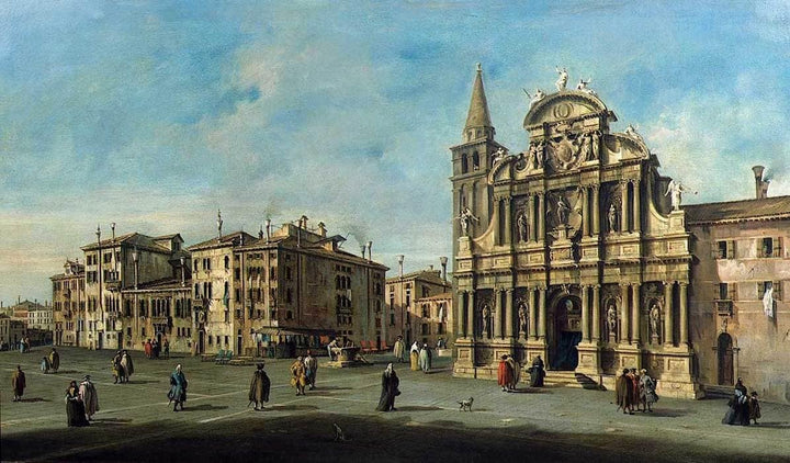Church of Santa-Maria Zobenigo by Francesco Guardi — hand-painted architectural oil painting reproduction on canvas