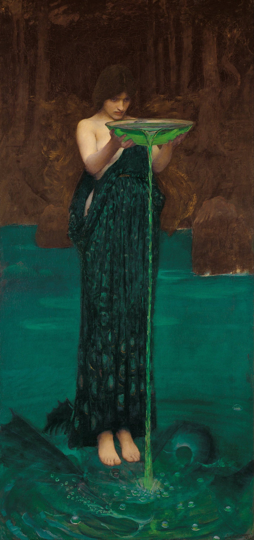 Circe Invidiosa by John William Waterhouse, hand-painted cultural oil painting reproduction on canvas