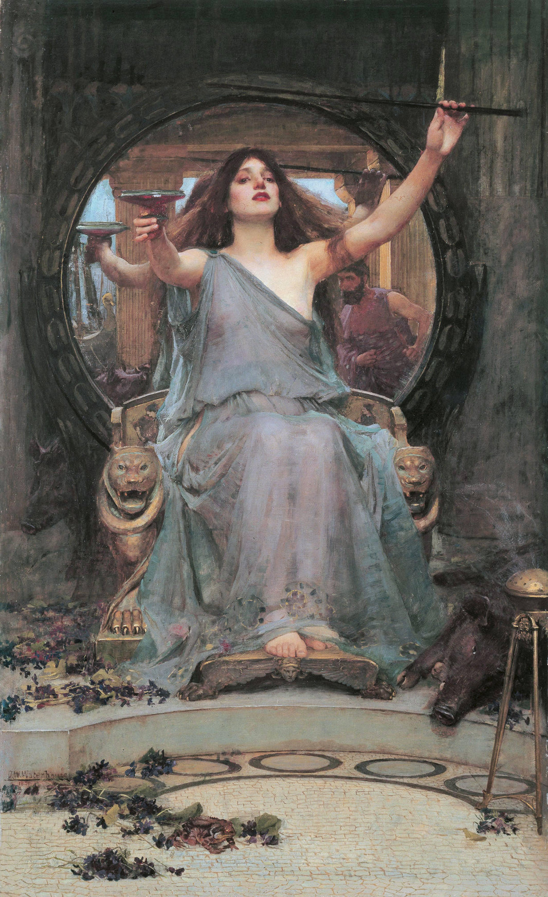 Circe Offering the Cup to Ulysses by John William Waterhouse — hand-painted cultural oil painting reproduction on canvas