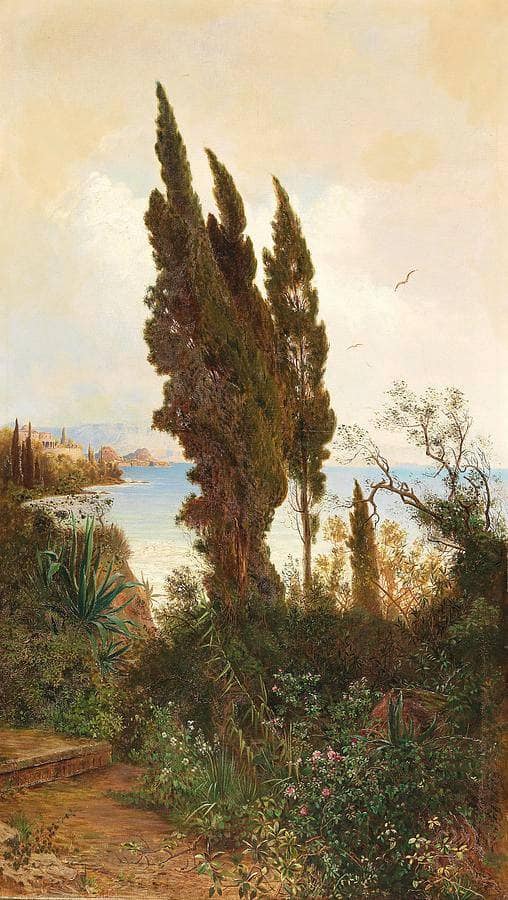 Circle by Albert Zimmermann — hand-painted landscape oil painting reproduction on canvas