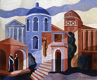 City by Aleksandra Ekster — hand-painted abstract oil painting reproduction on canvas