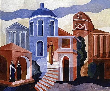 City by Aleksandra Ekster — hand-painted abstract oil painting reproduction on canvas