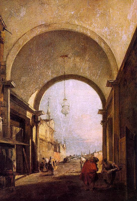 City View by Francesco Guardi — hand-painted architectural oil painting reproduction on canvas