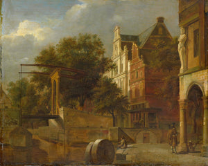 Cityscape with Drawbridge - Adriaen van de Velde