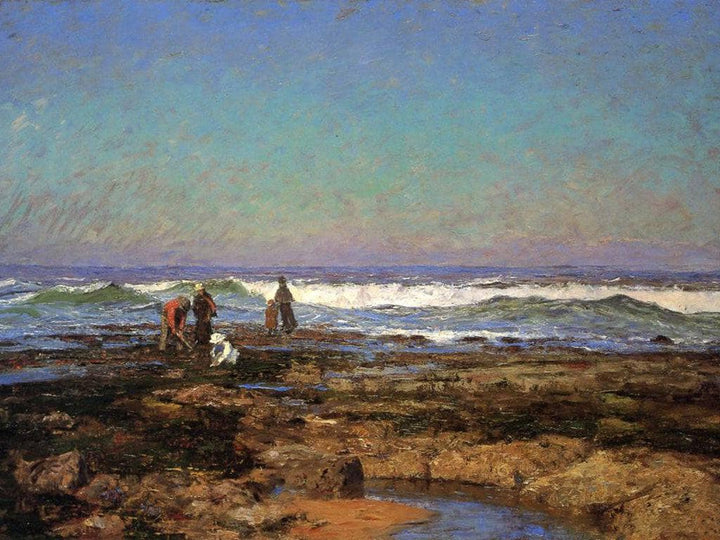 Clam Diggers by T. C. Steele — hand-painted landscape oil painting reproduction on canvas
