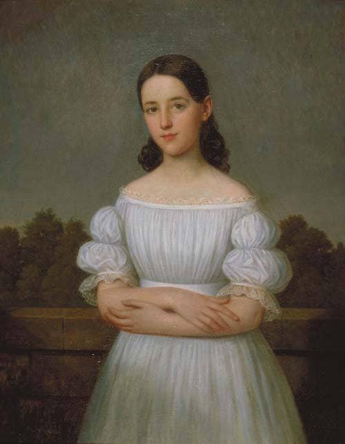 Portrait of Clara Mazureau by Jacques Amans — hand-painted portrait oil painting reproduction on canvas