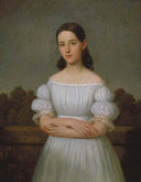 Portrait of Clara Mazureau by Jacques Amans — hand-painted portrait oil painting reproduction on canvas