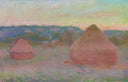 Stacks of Wheat (End of Day, Autumn) by Claude Monet — field oil painting wall art, Impressionism