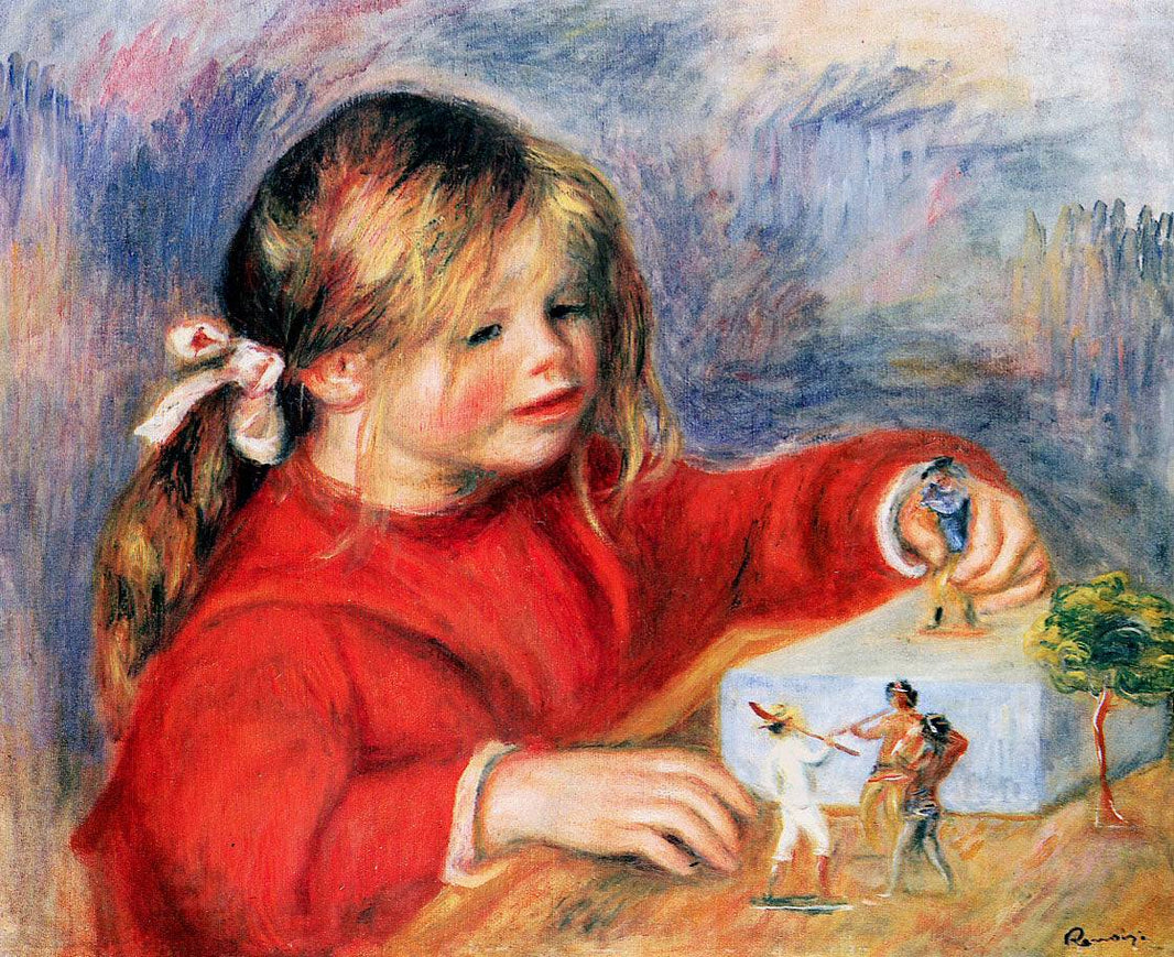 Claude Renoir at play Sun by Pierre-Auguste Renoir — hand-painted portrait oil painting reproduction on canvas