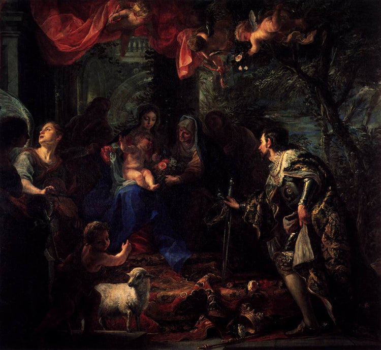 Claudio Coello - Virgin and Child Adored by St Louis, King of France (1668) - Claudio Coello