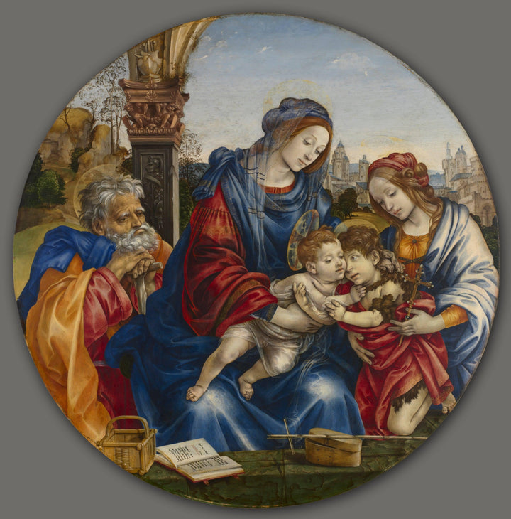 The Holy Family with Saint John the Baptist and Saint Margaret by Filippino Lippi — hand-painted cultural oil painting reproduction on canvas