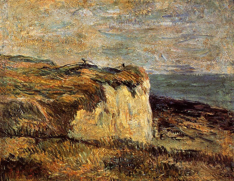 Cliff near Dieppe by Paul Gauguin — hand-painted botanical oil painting reproduction on canvas