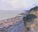 Cliffs at Penarth, Evening, Low Tide by Alfred Sisley — hand-painted landscape oil painting reproduction on canvas