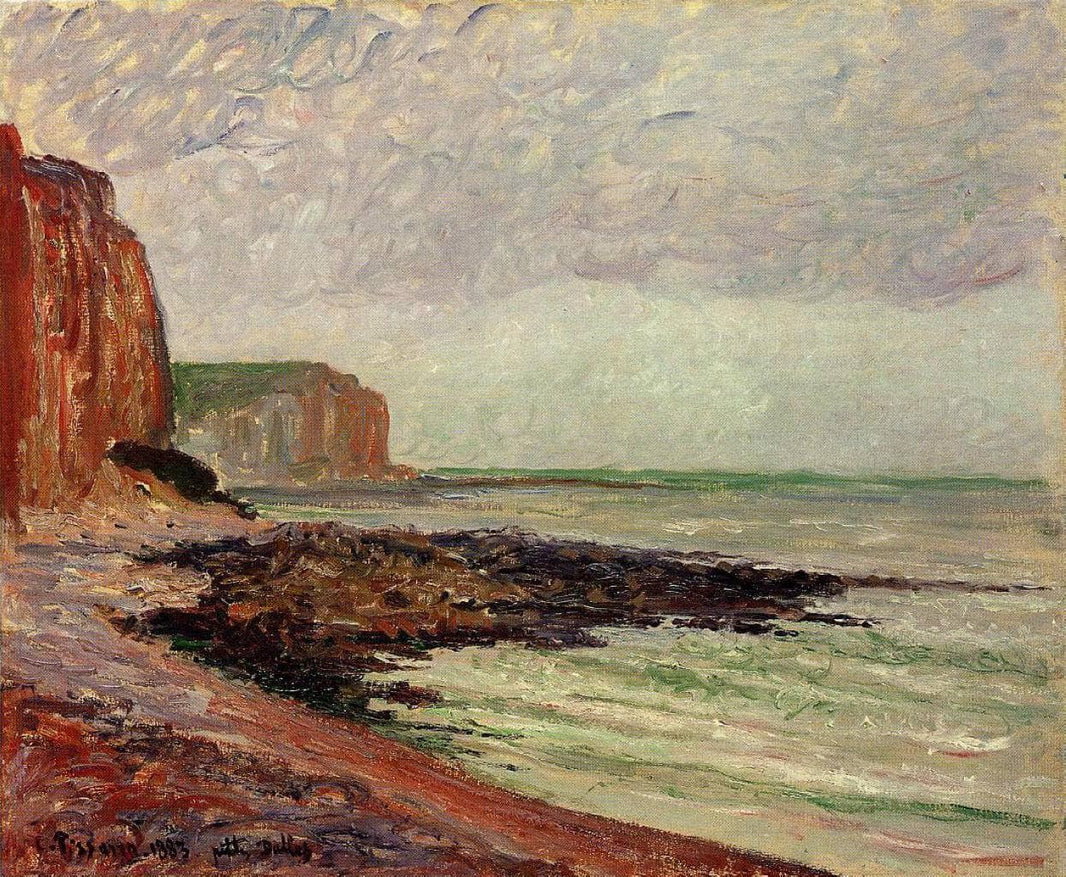 Cliffs at Petit Dalles by Camille Pissarro — hand-painted landscape oil painting reproduction on canvas