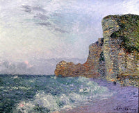 Cliffs in Normandy   Evening by Gustave Loiseau — hand-painted landscape oil painting reproduction on canvas