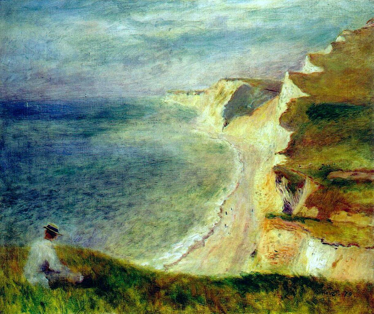 Cliffs on the Coast Near Pourville - Pierre-Auguste Renoir