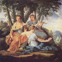 Clio, Euterpe and Thalia by Eustache Le Sueur — hand-painted cultural oil painting reproduction on canvas