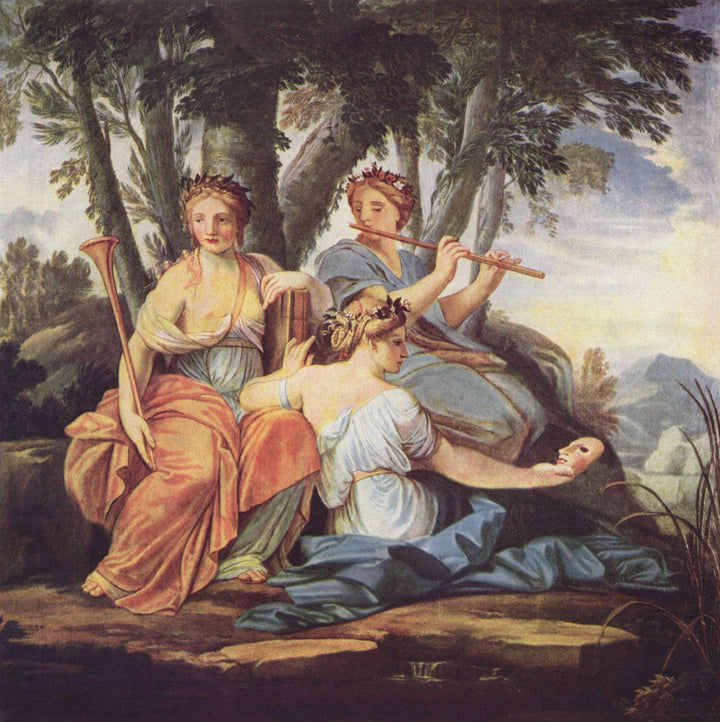 Clio, Euterpe and Thalia by Eustache Le Sueur — hand-painted cultural oil painting reproduction on canvas