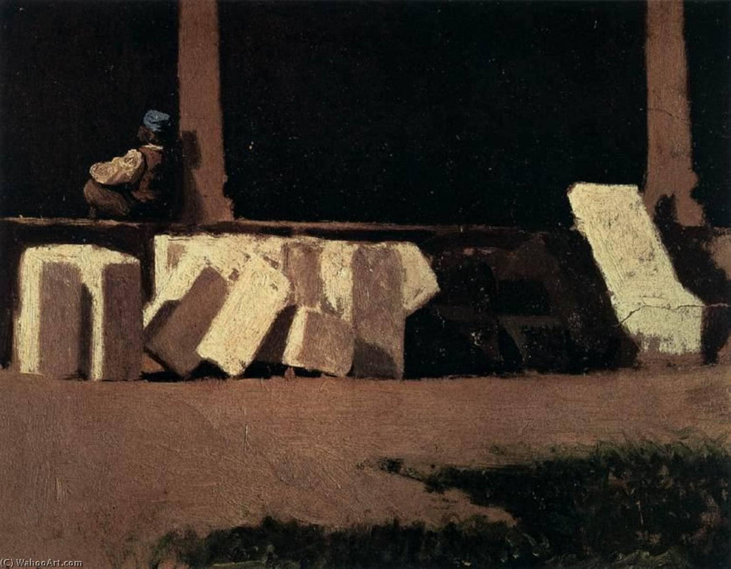 Cloister at Santa Croce by Giuseppe Abbati — hand-painted abstract oil painting reproduction on canvas