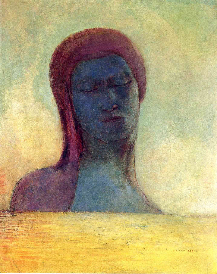 Closed Eyes by Odilon Redon — hand-painted abstract oil painting reproduction on canvas