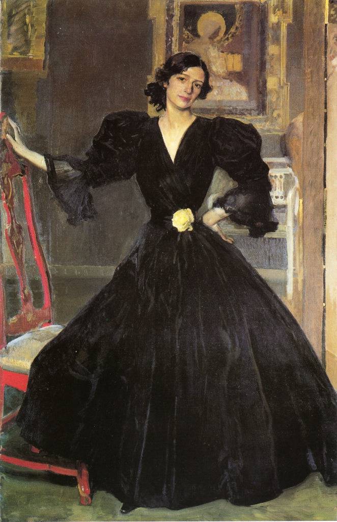 Clotilde in a Black Dress - Joaquín Sorolla