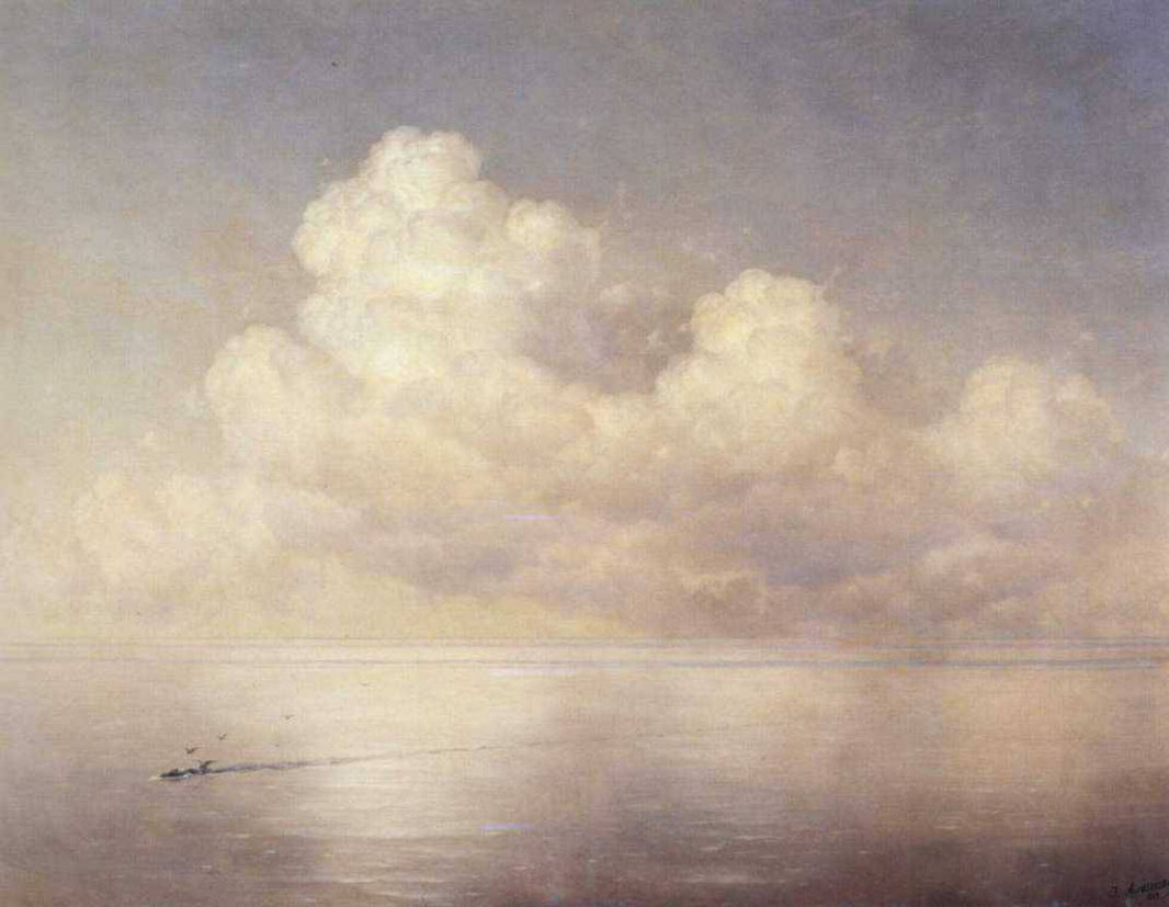 Clouds above a sea calm by Ivan Aivazovsky — hand-painted landscape oil painting reproduction on canvas