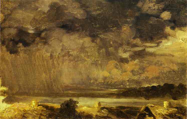 Clouds. The Village of Krestinskoye by Fyodor Vasilyev — hand-painted landscape oil painting reproduction on canvas