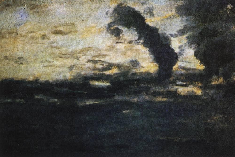 Cloudy sky. Twilight. by Isaac Levitan — hand-painted landscape oil painting reproduction on canvas