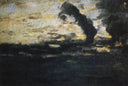 Cloudy sky. Twilight. by Isaac Levitan — landscapes oil painting wall art, Realism
