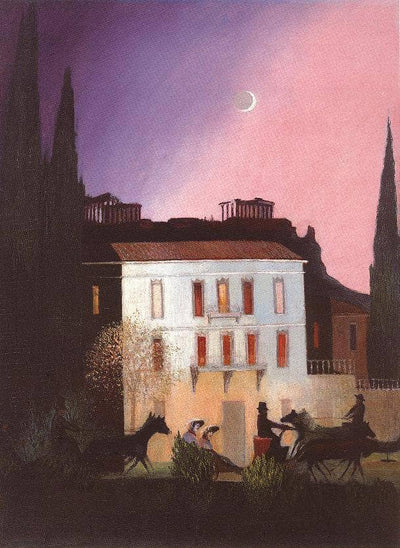Coaches in Athens at New Moon by Tivadar Kosztka Csontvary — oil painting reproduction
