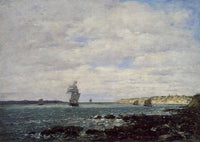 Coast of Brittany by Eugene Boudin — hand-painted landscape oil painting reproduction on canvas