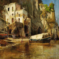 Coastal View With An Old House And A Boat, Sorrento