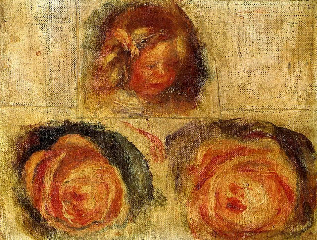 Coco and Roses (study) by Pierre-Auguste Renoir — hand-painted abstract oil painting reproduction on canvas