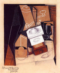 Coffee Grinder, Cup and Glass on a Table by Juan Gris — hand-painted still oil painting reproduction on canvas