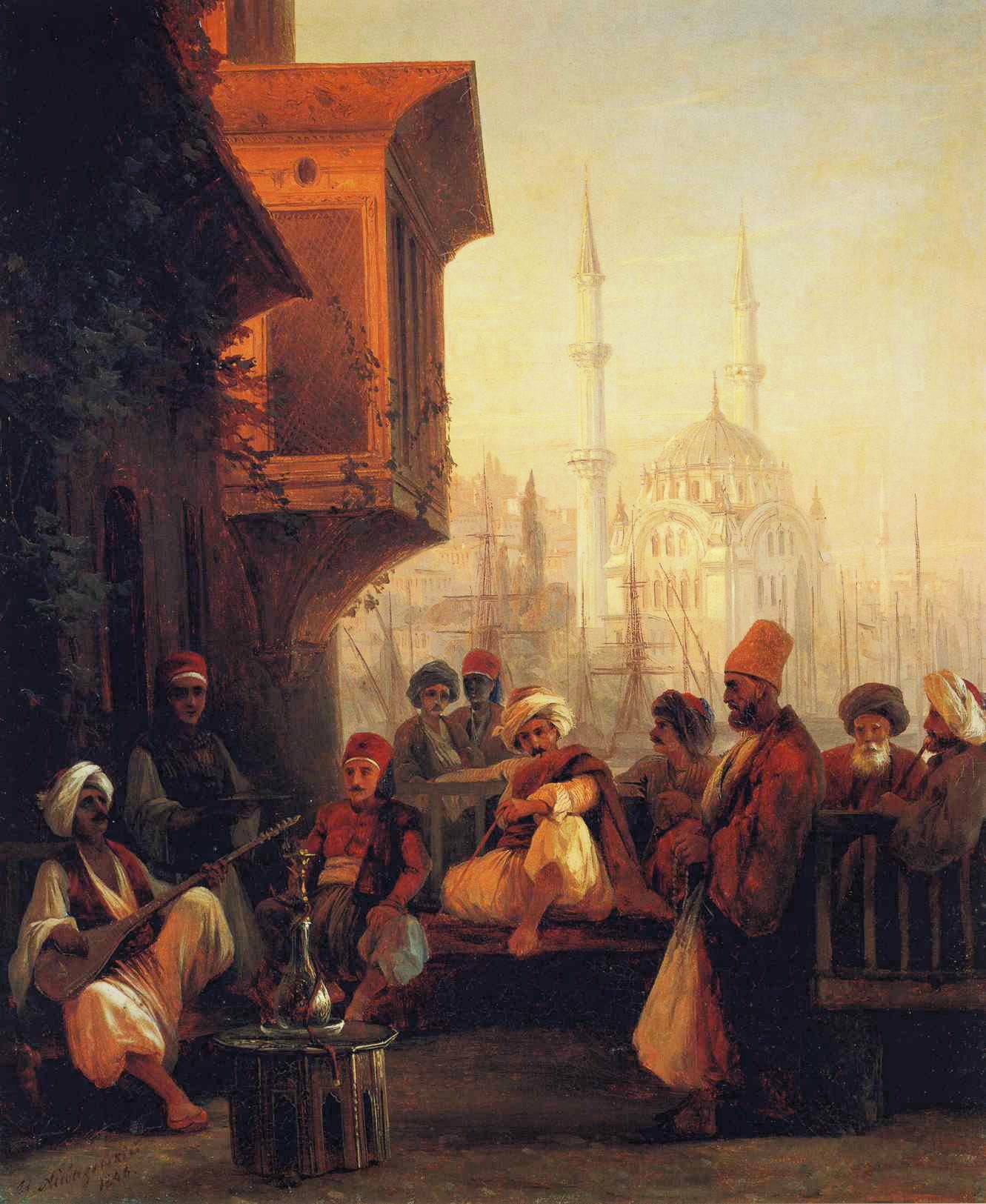 Coffee house by the Ortaköy Mosque in Constantinople - Ivan Aivazovsky