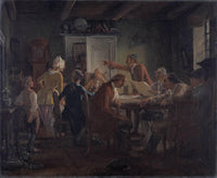 Collegium Politicum. From Ludvig Holbergâs The Political Tinker, Act I, Scene 2. by Wilhelm Marstrand — hand-painted portrait oil painting reproduction on canvas